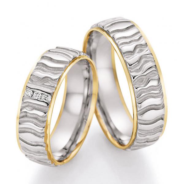 Nowotny-Collection Ruesch Trauringe Weiss-Gelbgold 66/45030-065 + 66/45040-065